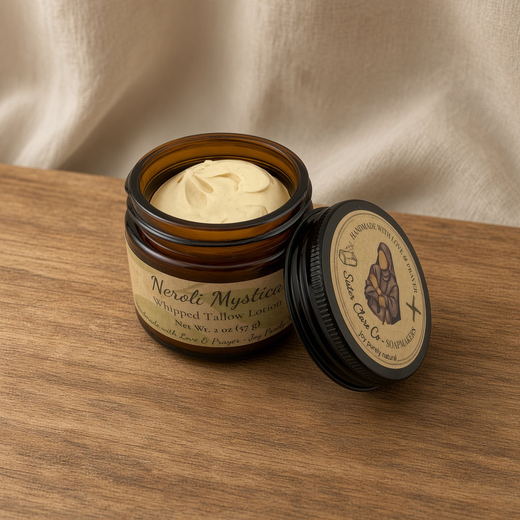 Neroli Mystica 2 oz lotion jar open showing cream